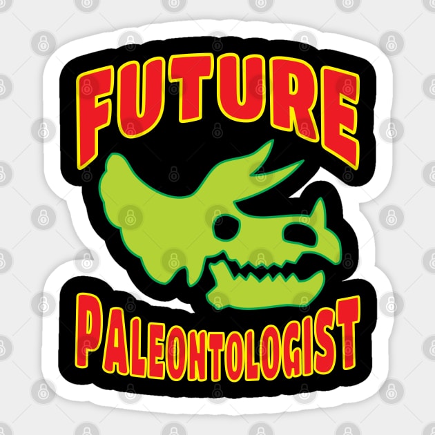 Future Paleontologist Triceratops Dinosaur Green Skull Sticker by Elvdant